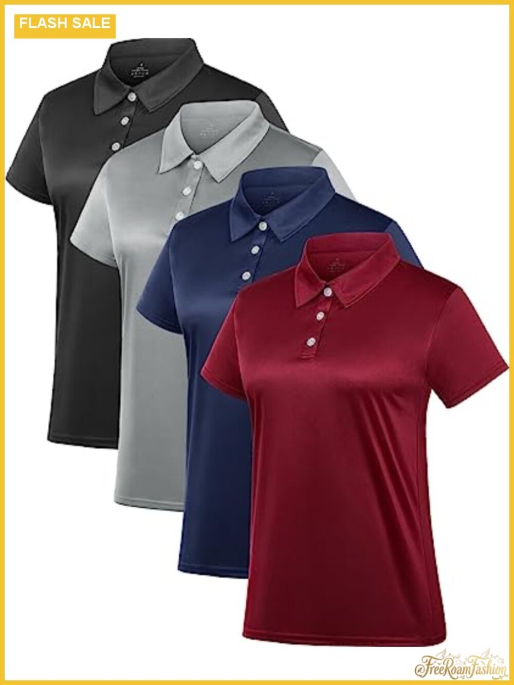 Women's Dry Fit Polo Shirt Short Sleeve Golf Shirt Collar Top